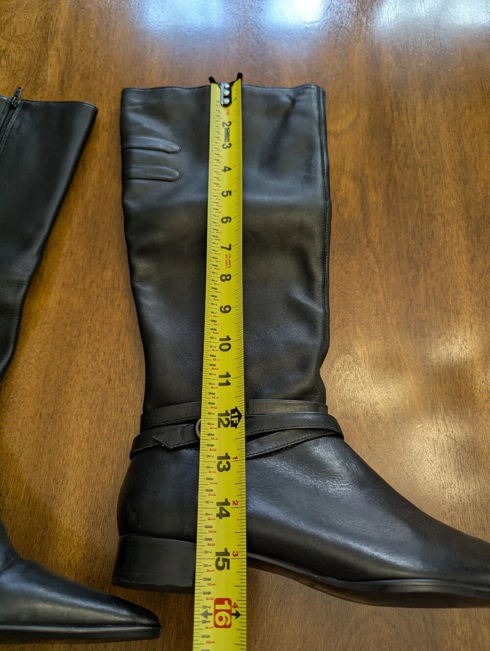 Matisse Presto Brazil 7.5 Black Leather upper Tall Pointed Toe Buckle Strap Boot